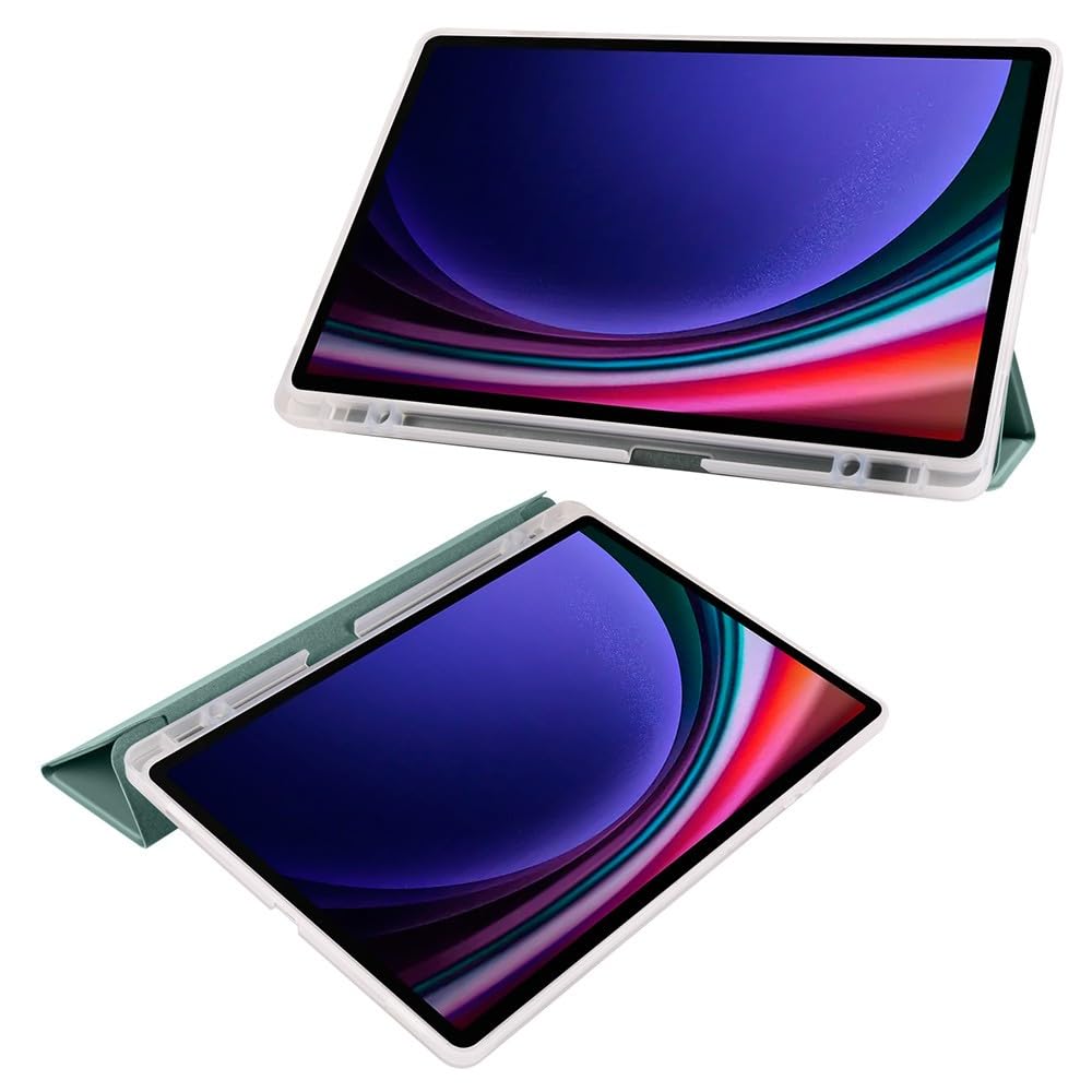 etui kompatybilne z Samsung Galaxy Tab A9 8,7 SM-X110 X115 X117 (kolor: czarny) skórzany silikonowy odporny na wstrząsy stojak etui z klapką