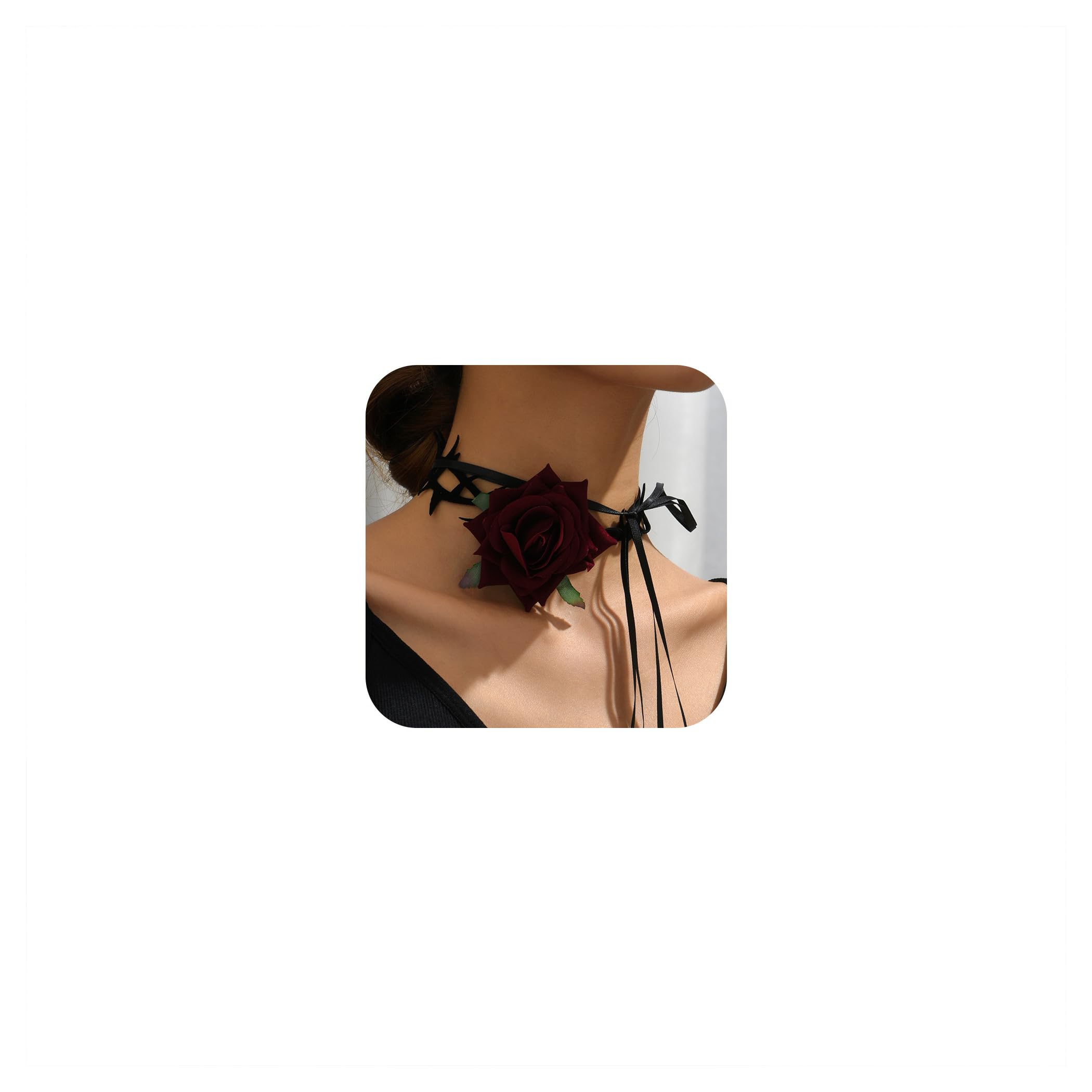 Fesciory Black Necklace for Women, Adjustable Daily Goth Jewelry Gift