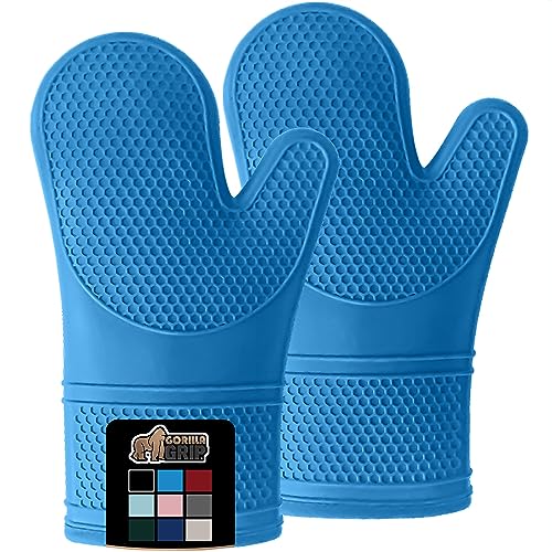 Gants De Cuisine Résistants à La Chaleur, Gants De Four En Silicone Rsistants La Chaleur Gants De Four Antidrapants Parfaits Pour Les Grillades La Patisserie Et Blanc 78734085