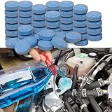 100 Pieces Car windshield washer fluid Concentrated Clean Tablets,New Formula windshield wiper fluid Solid Effervescent Tablet.Remove glass stains,Clear vision(Use With De-icer or Methanol for Winter)