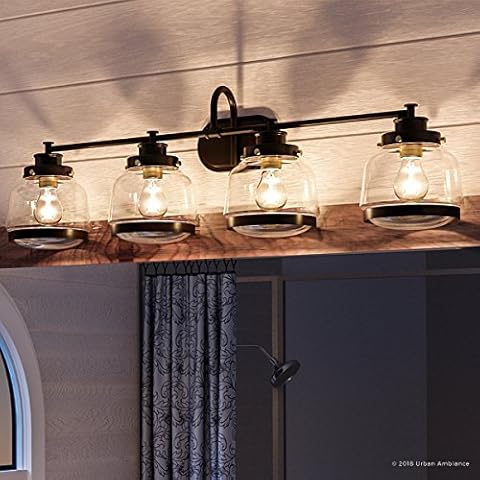 Urban Ambiance Luxury Industrial Chic Bathroom Vanity Light, Large Size: 11.25" H x 35.75" W, with Art Deco Style Elements, Olde Bronze Finish, UHP2541 from The Nottingham Collection Cover