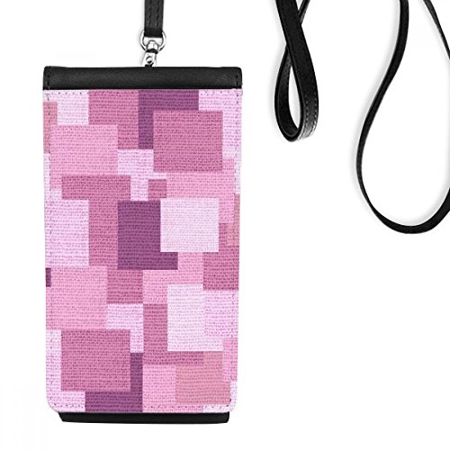 Sac à main suspendu téléphone noir porte-monnaie tissu lin violet