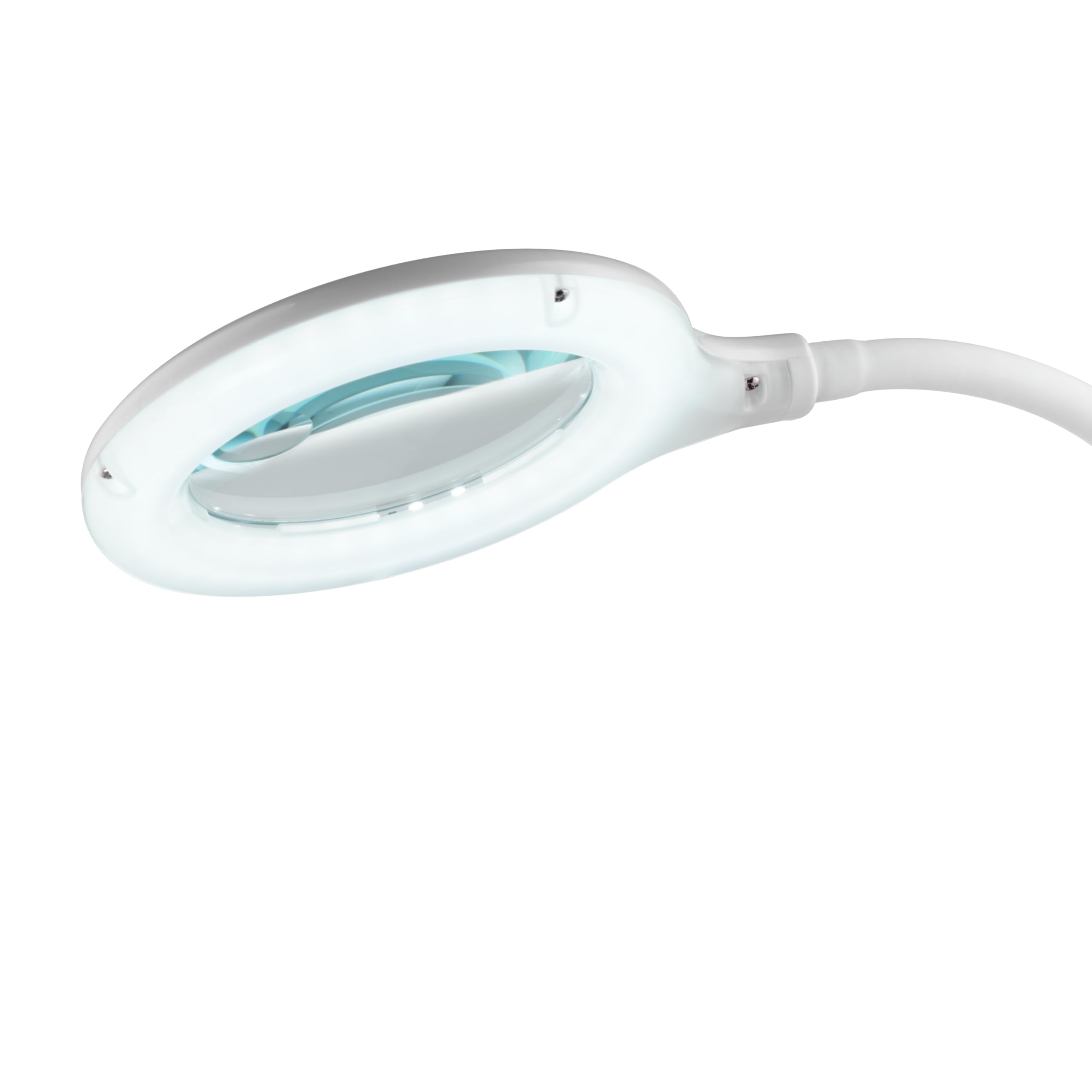 Alco-Albert - LED Lupenleuchte mit 14 cm Lupe weiß | Vergrößerungsleuchte mit 3,5 Zoll Glaslinse, 3 und 12 Dioptrien, für Basteln, Lesen und Feinarbeiten