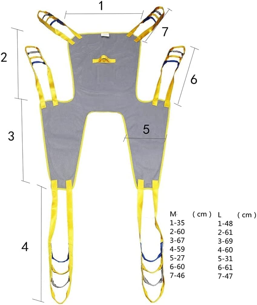 Gruas para Discapacitados , Arnés Elevación Paciente Cuerpo Completo, Grúa de paciente, Eslinga De Elevación con Accesorios De Bucle,para Posicionamiento Y Elevación De La Cama, Accesorios de Enfermer