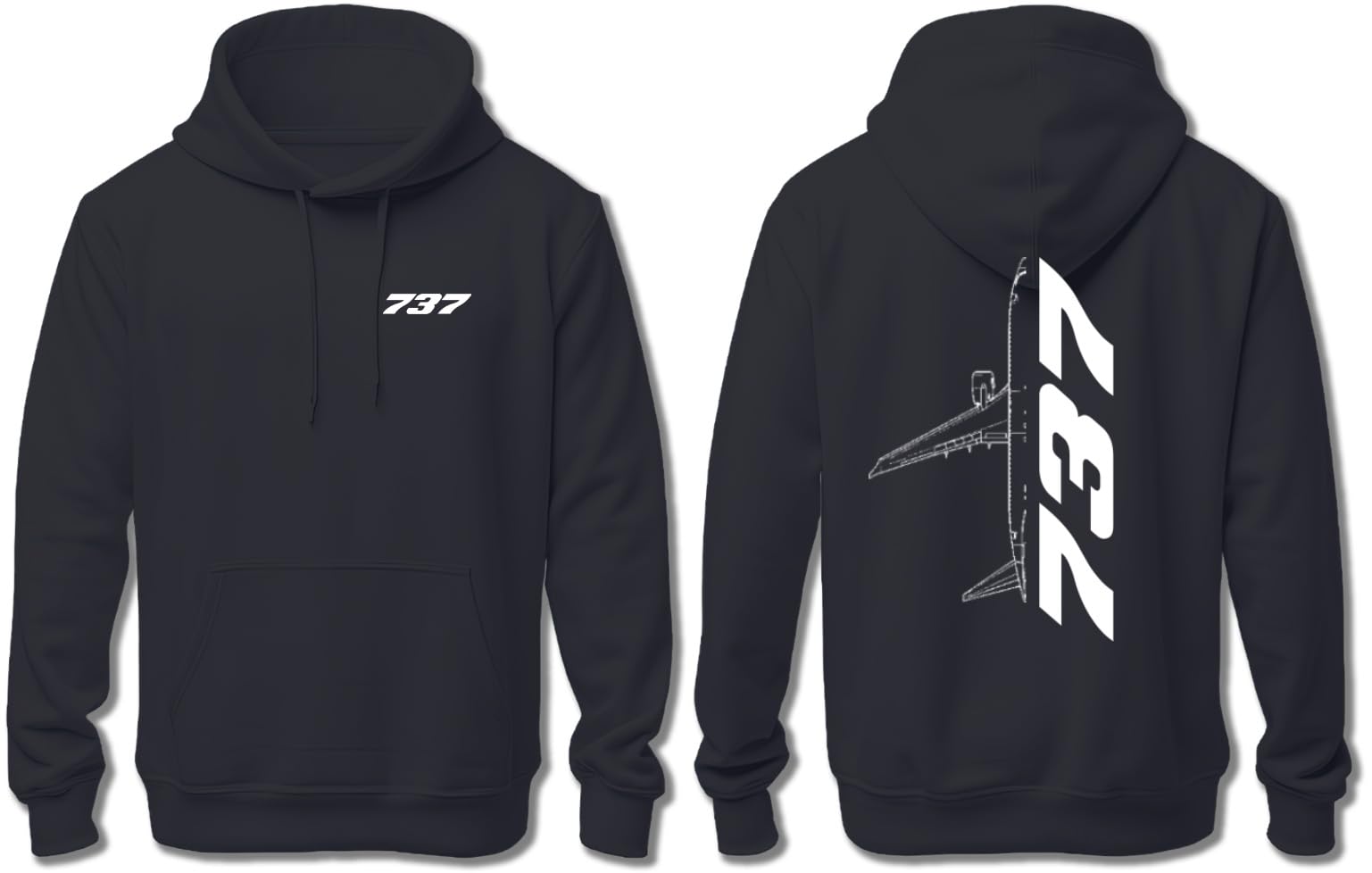 Ay Cabron™ BOEING B737 Sketch | Aviation Geek | Seven Thirty Seven Sketched Aircraft Hoodie For Men