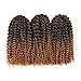 6 Bundles 8 Inch Short Marlybob Crochet Hair Curly Crochet Braids Hair Afro Kinky Curly Crochet Hair For Black Women Synthetic Hair Extensions (8 inch, 1B/27 6 Bundles Marlybob)