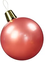 Vista 14 de Adornos inflables de Navidad – Bolas de Navidad de gran tamaño de 8", 17", 27" para patio exterior, césped, árbol - Decoración navideña para Rosa