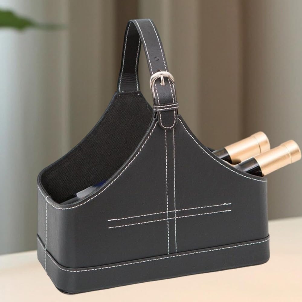 Cesto regalo per vino in pelle sintetica, elegante cestino per conservare vino, cioccolato, regali per la famiglia e l'università (S)