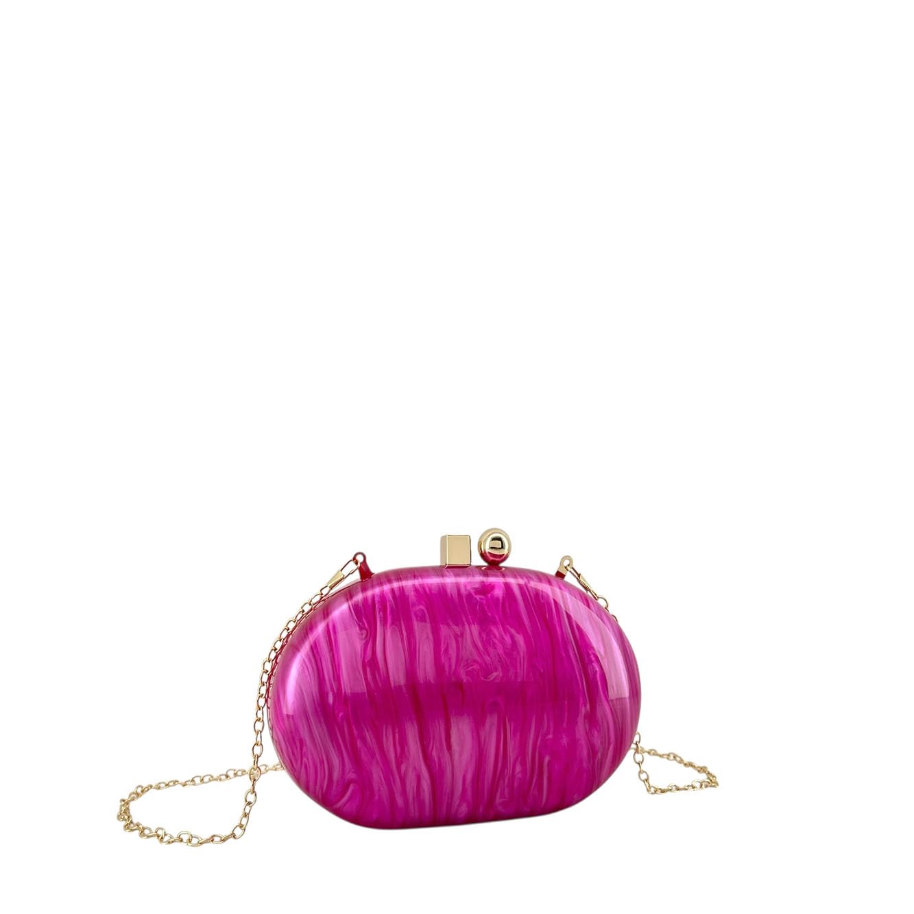 MODELISA - Bolso Clutch De Mano Elegante Ovalada Cadena De Hombro Boda Fiesta Noche Evento Para Mujer