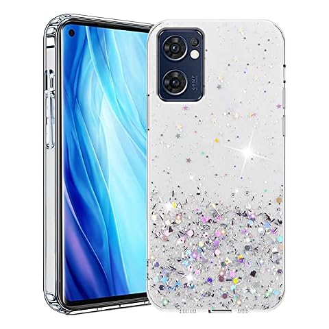 Tiwinxing Compatible with Oppo Find X5 Lite Case Glitter Clear Oppo Find X5 Lite Phone Case Sparkly Soft TPU Slim Shockproof Anti-Scratch Cases (Oppo Find X5 Lite, Clear) Cover