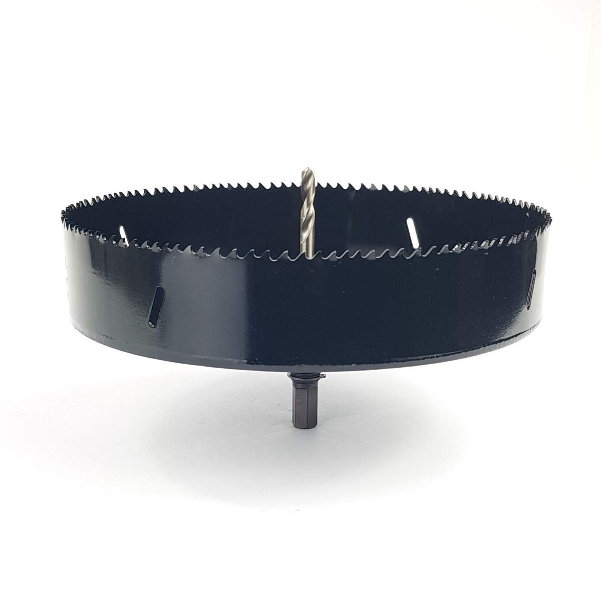 Sierra de corona de 210 mm de diámetro con adaptador hexagonal HSS-Bi-Metall broca de perforación corona de 40 mm para aluminio, madera, hierro fundido, latón, yeso, etc.