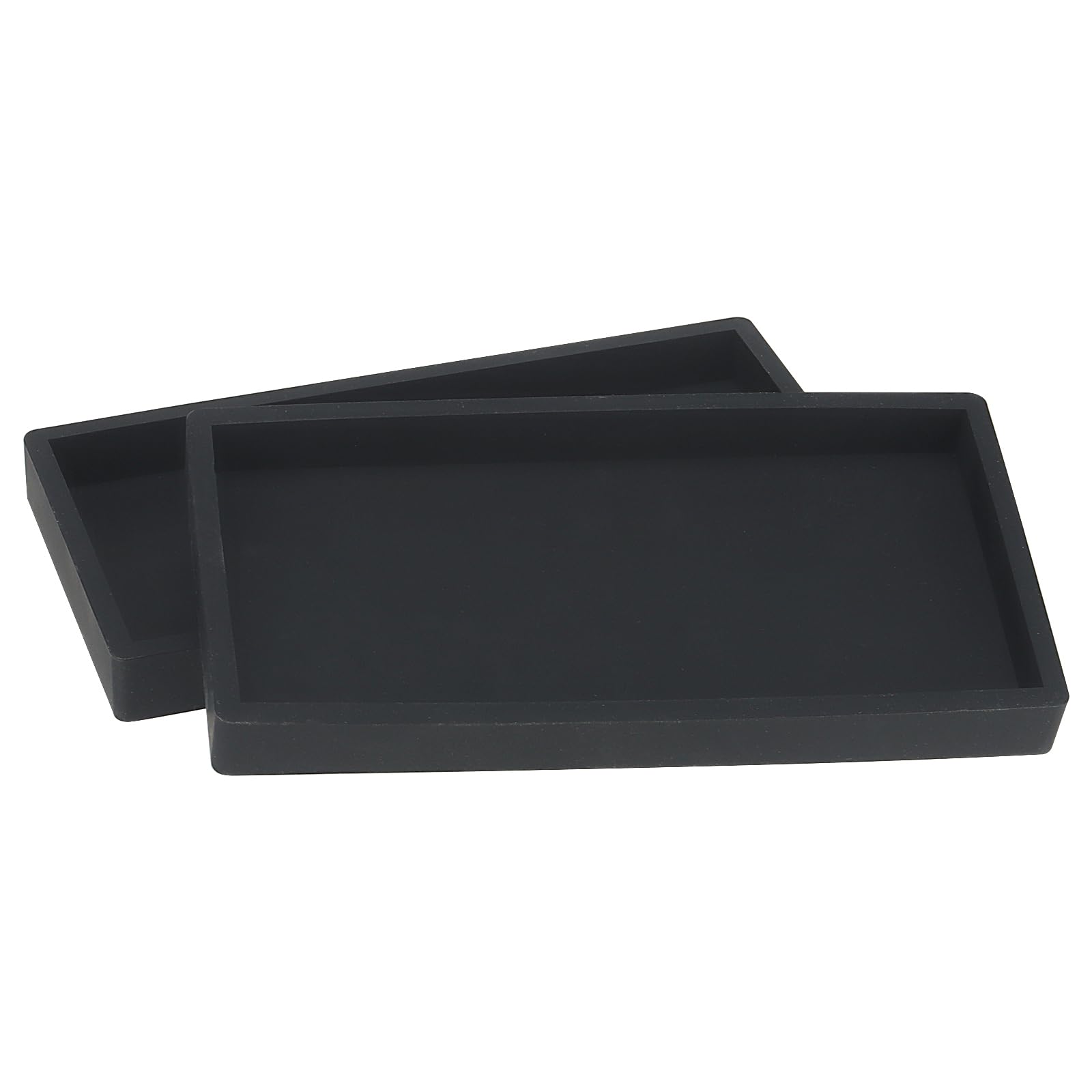 3 x taca ?azienkowa, czarna, silikon, 20 x 10 cm, silikonowa toaletka, taca dekoracyjna, prostok?tna, blat roboczy, taca na ?wiece, myd?o, kosmetyki, bi?uteri?, ro?lin?, 3 szt