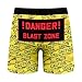 Caution Mens Underwear Valentines Day Boxer Briefs Plus Size Soft Breathable Comfortable Fashion Holiday Underpants