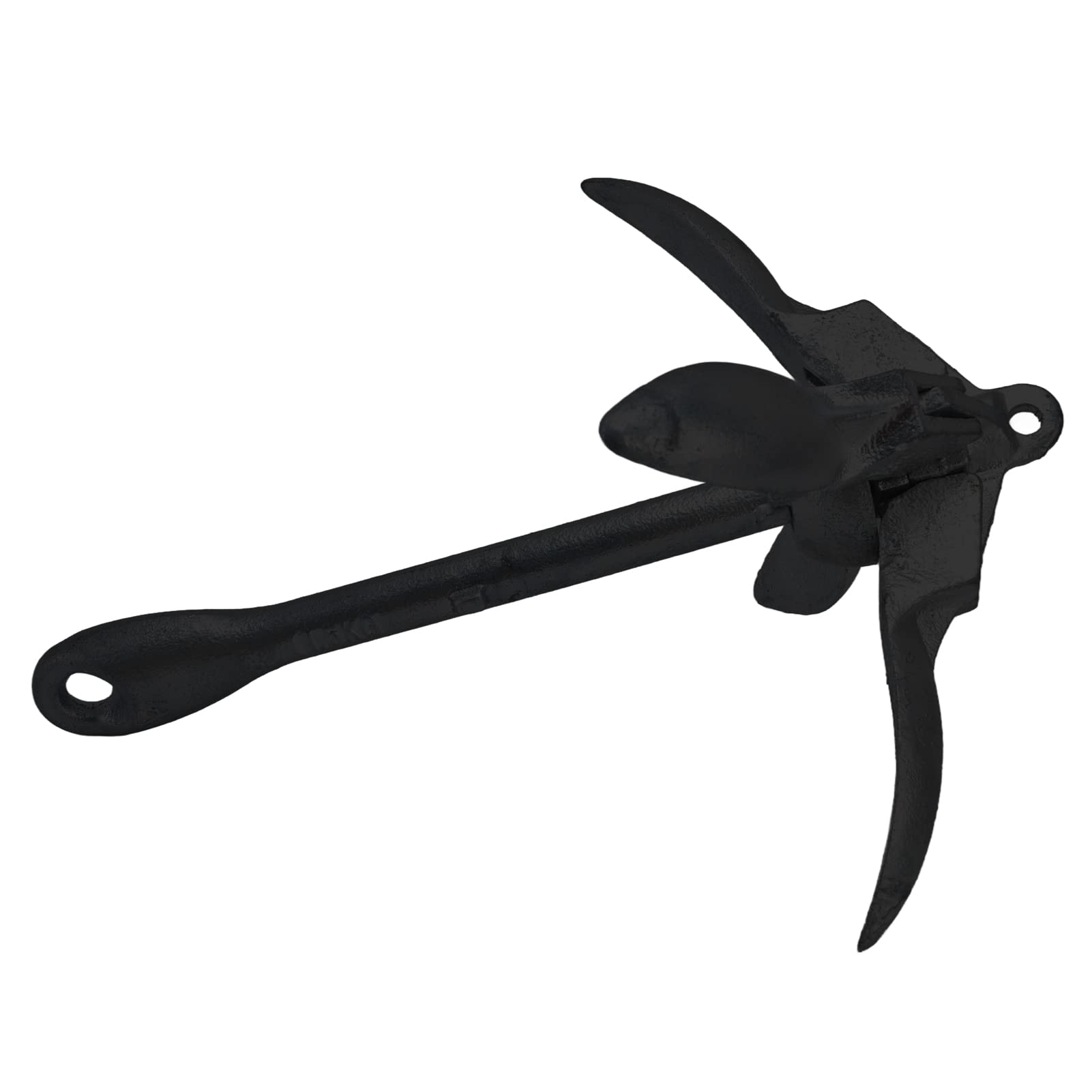 Ancora Pieghevole, Ancora a Ombrello 4 Flukes, Ancoraggio Pieghevole a Grappino Impugnatura in Acciaio al Carbonio, 1.5kg, per Barca Marina Yacht Fishing Boat (nero (acciaio al carbonio))