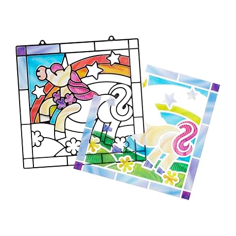 Melissa & Doug Stained Glass Unicorn Art Kit| Arts and Crafts for Kids age 5+ | Kids Craft Kits | Kids Activity Window Art | Sticker Art | Animal Stickers | Mess Free Activity | Gifts for Boys & Girls Cover