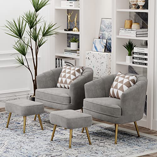 Sillón Plegable Terciopelo Gris miniatura 6