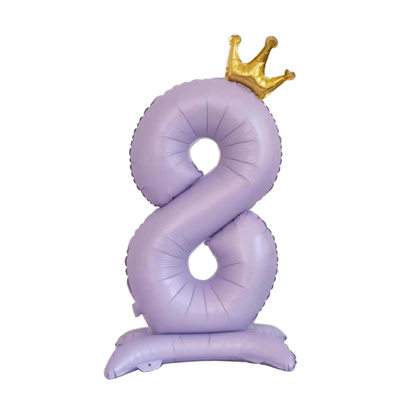 42 Inch Standing Purple Number 8 Balloons With Crown, 8th Birthday Decorations for Girls, Birthday Party Supplies, 8th Birthday Balloons. (Purple 8)