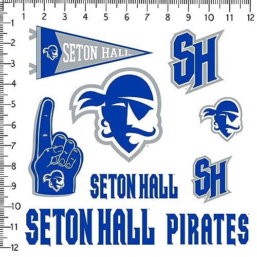 Image of Seton Hall University 9ct Vinyl Large Deluxe Stickers Variety Pack - Laptop, Water Bottle, Scrapbooking, Tablet, Skateboard, Indoor /Outdoor - Set of 9