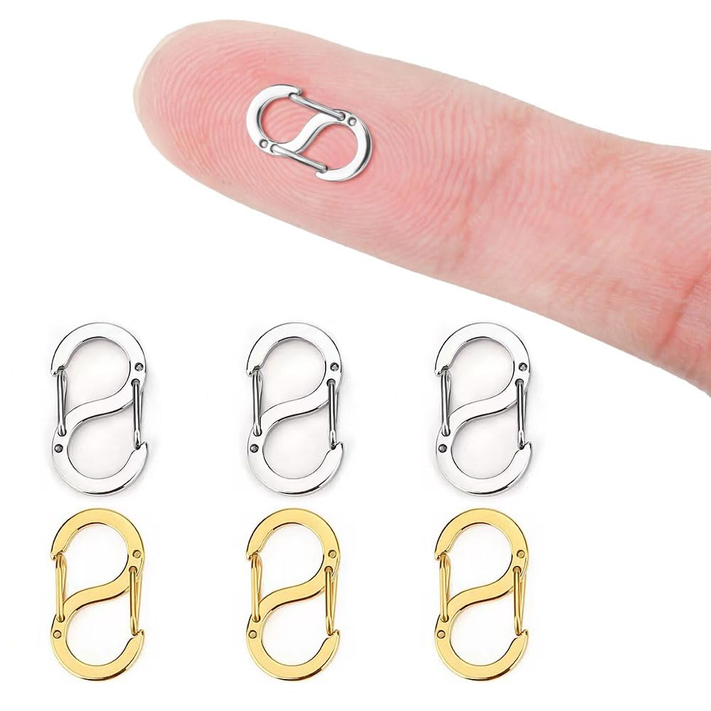 6 Pcs Double Opening Lobster Clasp, Double Opening Shortener Clasp Necklace Clasp and Closures Stainless Steel Clasps for Jewelry Making Necklace Clasps and Closures Bracelet Clip, 1.5 x 12 mm-picture-22