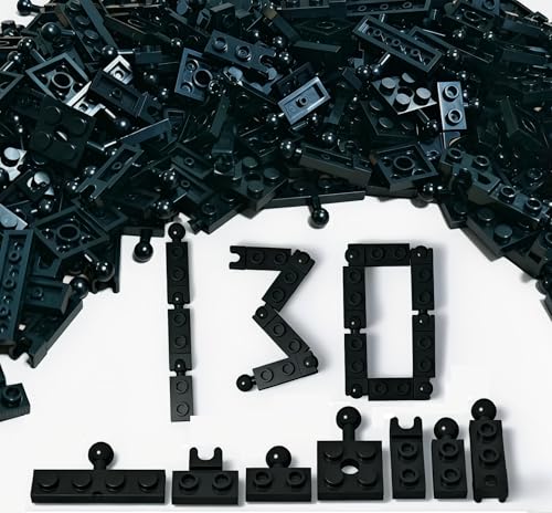 130 Piece Ball Joints Bulk Assortment Pack - Black Joints with 7 Sizes Compatible with Lego Parts