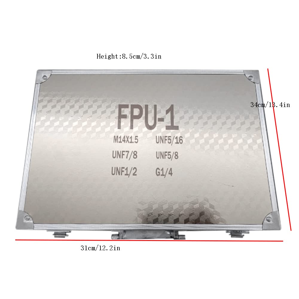 MOQNISE Hydraulic Pressure Test Kit with 1 Pressure Guage and 6 Couplings, Nitrogen Regulator Nitrogen Charging Filling Gas Valve Test Kit for Hydraulic Equipment