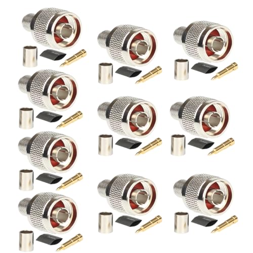 Pack de 10 Conectores N Macho para cable LMR400 miniatura 1