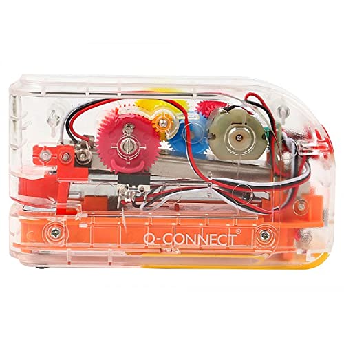 GRAPADORA ELECTRICA Q-CONNECT PLASTICO TRANSPARENTE MECANISMO DE COLORES CAPACIDAD 20 HOJAS USA GRAPAS