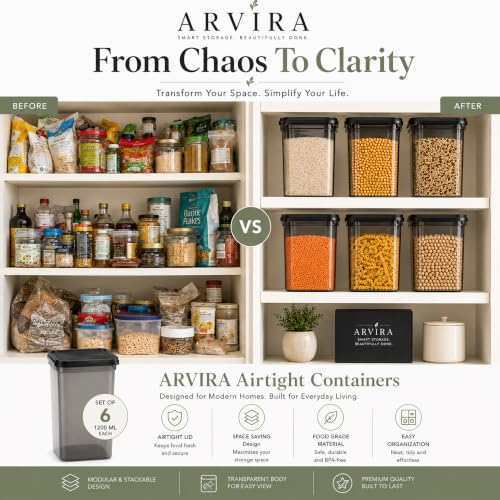 Image of Airtight Food Storage Containers Set of 6 | 1200 ML Each