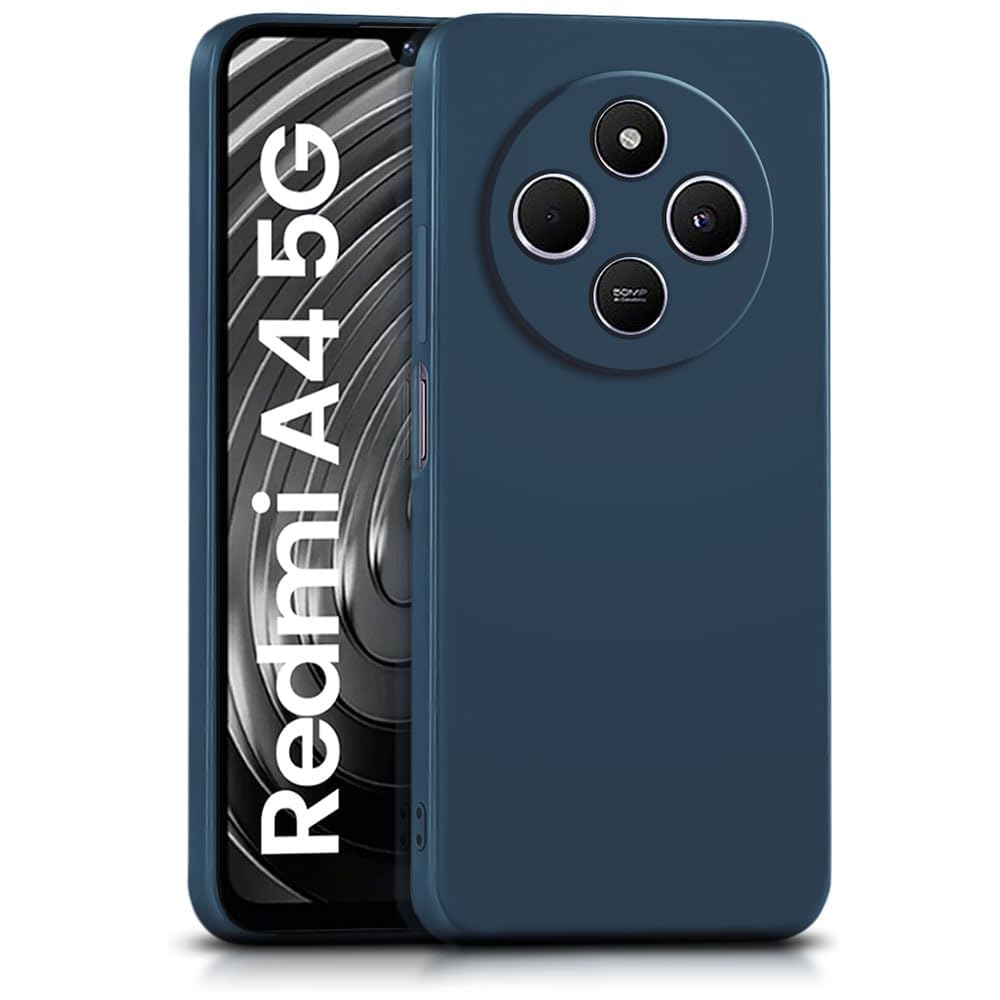 Zubitech Xiaomi Redmi A4 / Redmi 14C / Poco C75 Case Cover Soft TPU Silicone Case Lightweight Shock Protective Cover with Camera Protection Designed for Redmi A4 / Redmi 14C / Poco C75 (Blue)