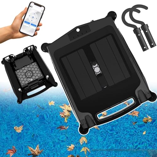 HCAUYNN Limpiafondos DoméSticos con Luces Led, Skimmer AutomáTico con Control por App, 2 Velocidades De Trabajo Conmutables.
