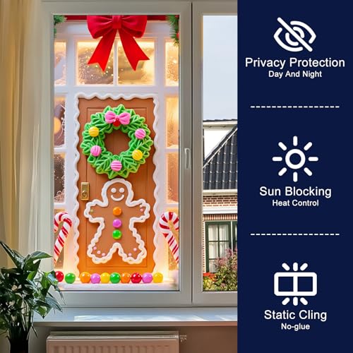 Vinilo decorativo para ventana puerta Navidad 17.7x39.3 pulg miniatura 2