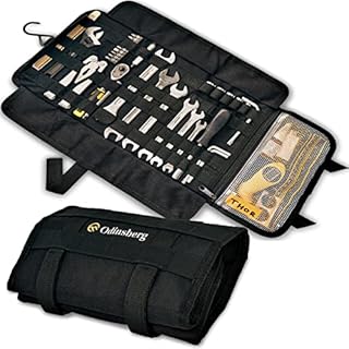 Heavy Duty Motorcycle Tool Roll Up Bag - with Tactical Modular MOLLE System - Tool Roll Organiser with 56 Loops and Pocket - Tool Roll Pouch Wrap for Wrenches and Screwdrivers - Tools NOT Included