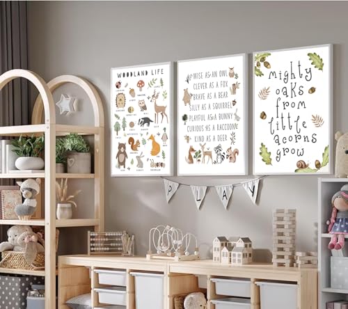 Positive Affirmations Animal Wall Art Nursery Animal Alphabet Classroom Painting Wall Decor Educational Poster Prints Kids Playroom Picture Prints Canvas Artwork for Boy Girl Room 12x16 Inch - Image 6