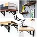 Storystore Folding Shelf Brackets - 12 Inch Heavy Duty Metal Collapsible Shelf Bracket for Bench Table, Shelf Hinge Wall Mounted Space Saving DIY Bracket, Max Load: 150 lb (2PCS, Black)