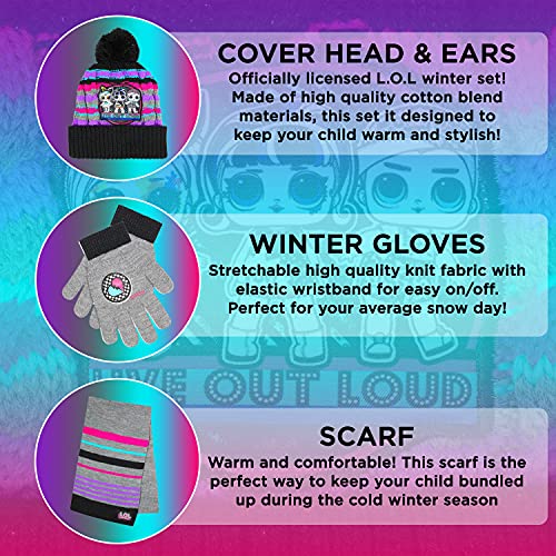 L.o.l. Surprise! Girls And Toddler Winter Hat And Glove Set, Kids Winter Hat With Scarf And Toddler Hat And Glove Set #TOP1