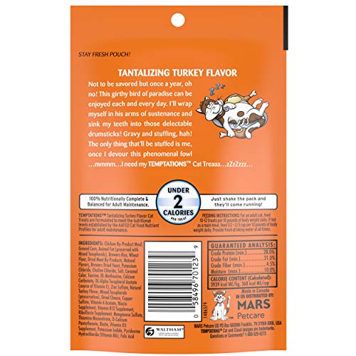 Temptations Classic Treats For Cats Tantalizing Turkey Flavor 3 Ounces (Pack Of 12) #TOP2