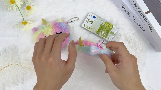 Lot De 2 Porte-Monnaies En Peluche, Petite Porte-Monnaie Fille