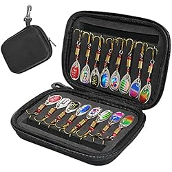 Cucharilla De Black Bass Jooheli Señuelos de la Pesca,16 pcs del Hilandero del Bajo de la Trucha,Lucio Perca Pike Salmon Bass