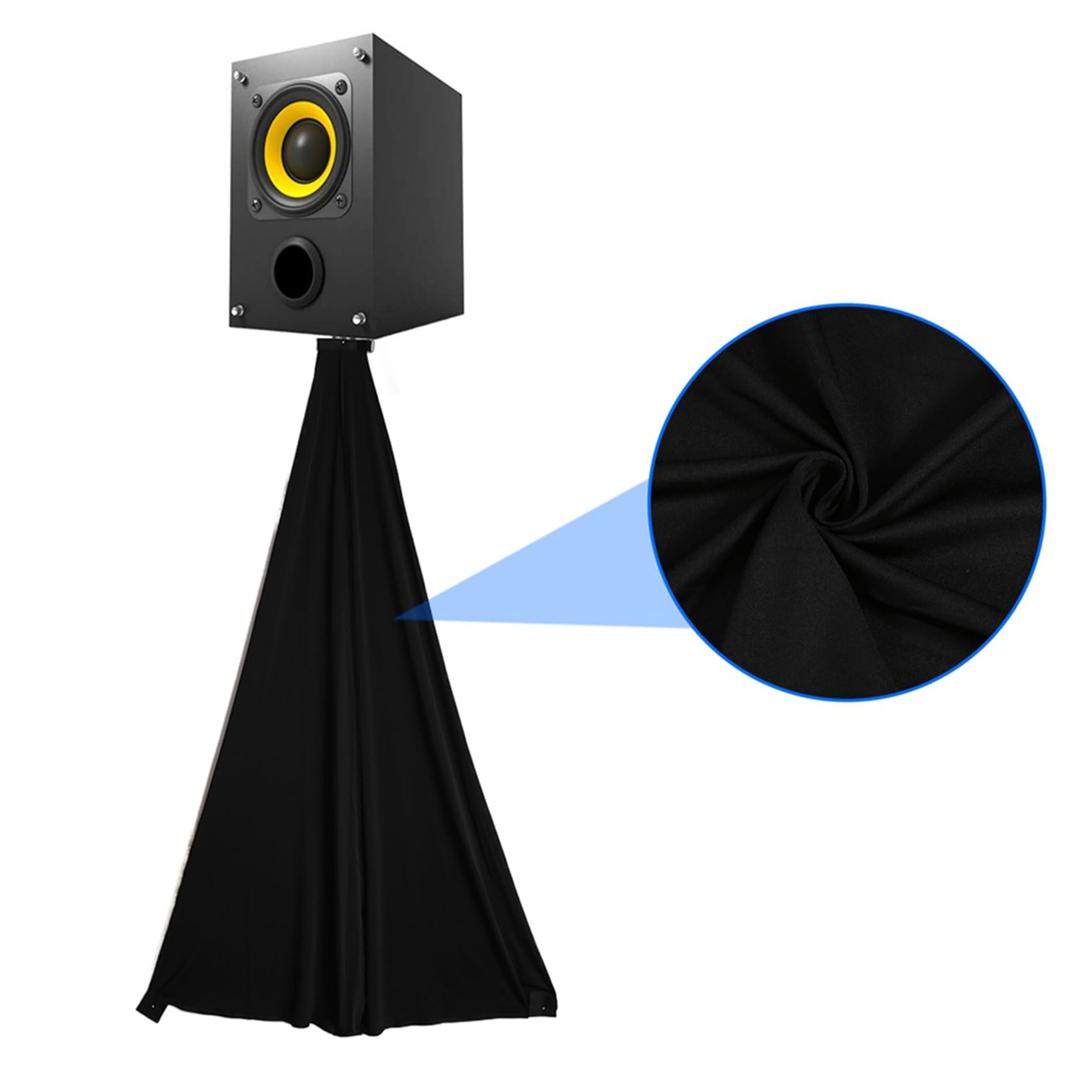 2 supporti per altoparlante, supporto per altoparlante, supporto per scatole, treppiede per DJ, discoteca, sala prova, treppiede per altoparlanti, cover elasticizzata (senza supporto)