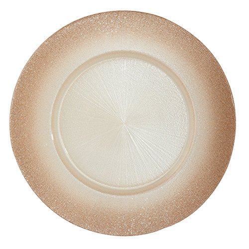 Platos Elegance Rose Gold con borde glitter 13 pulg. x4 miniatura 1