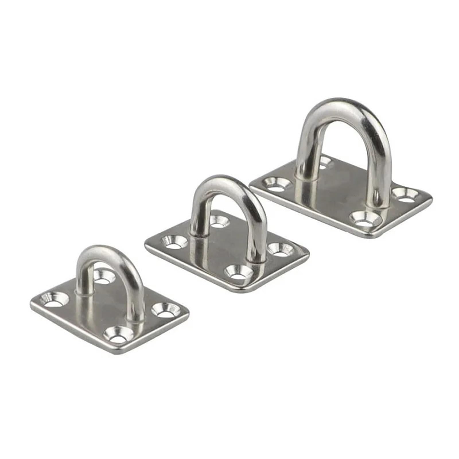 Luvafey Eye Plate 8PCS Square Eye Plate Stainless Steel 304 Hooks House Heavy Duty Hammock Chair U Shaped Hook Suspension Ceiling Mount for Wall Ceiling Boat Hardware Hanging(5mm)