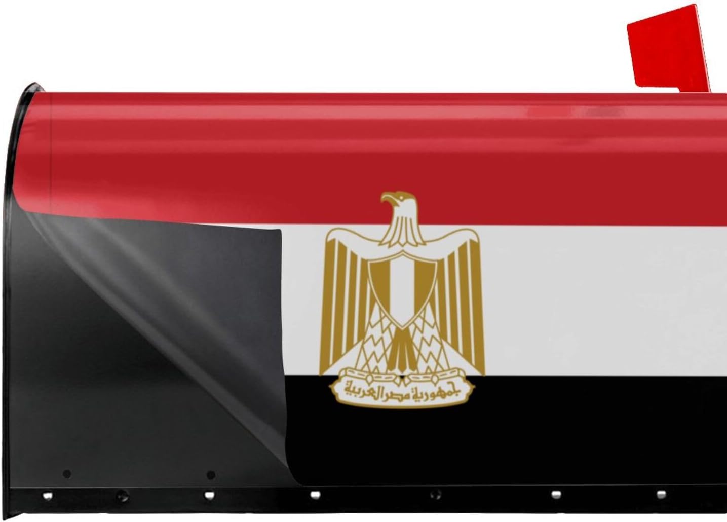 Egyptian Flag Print Magnetic Mailbox Cover - Decorative Seasonal Outdoor Mailbox Wrap Mailbox Accessory for Standard & Large US Mailboxes (21×18 in / 25.5×21in)