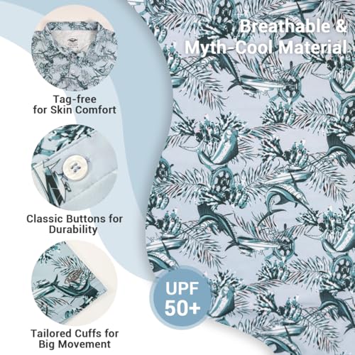 Palmyth Fishing Shirts for Men Polo Dry Fit Short Sleeve UPF 50+ Moisture Wicking Print Collared Fishing Polo Shirts3