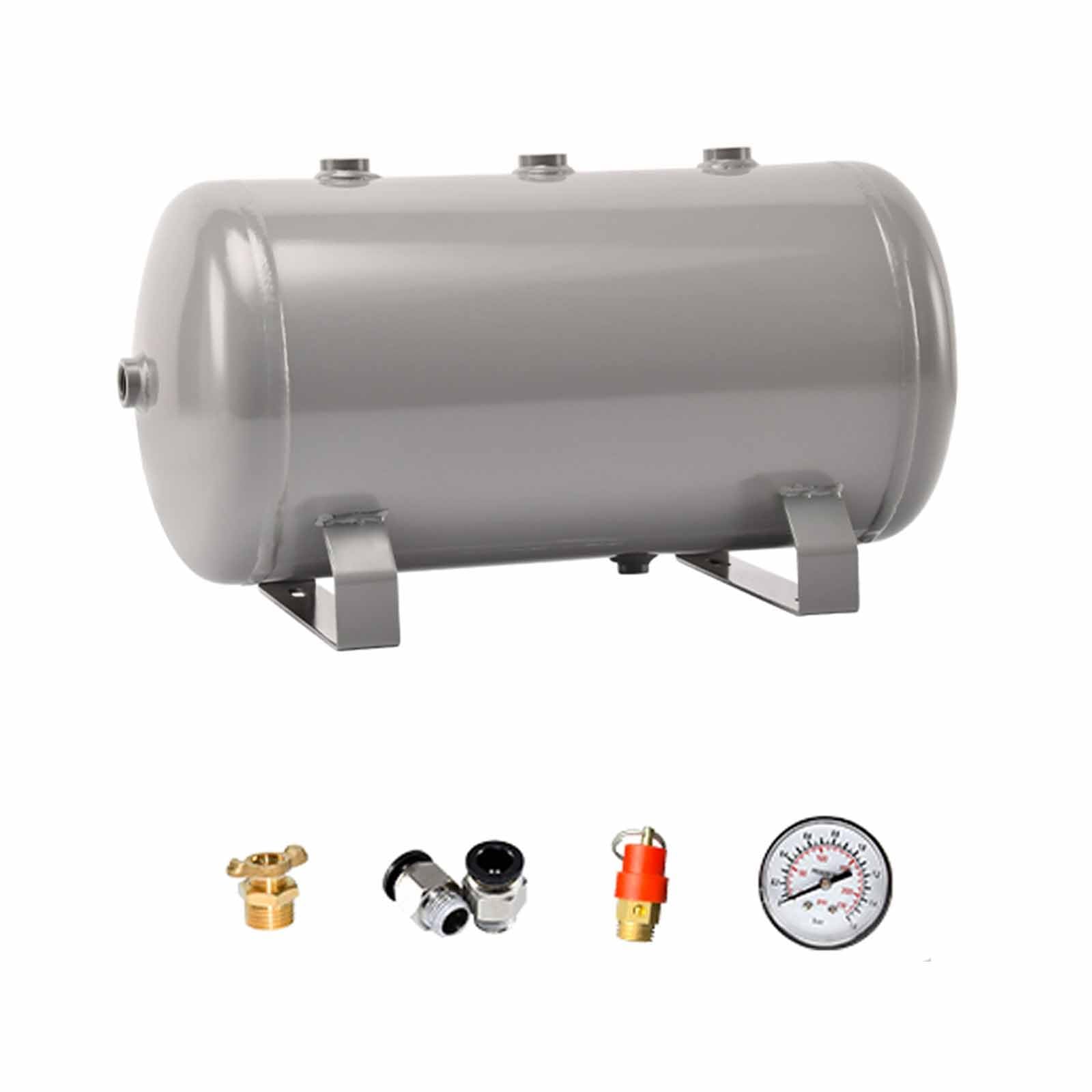 Serbatoio d'aria con raccordi, contenitore di stoccaggio del gas di grande capacità per uso in laboratorio e in fabbrica, compatibile con compressori d'aria