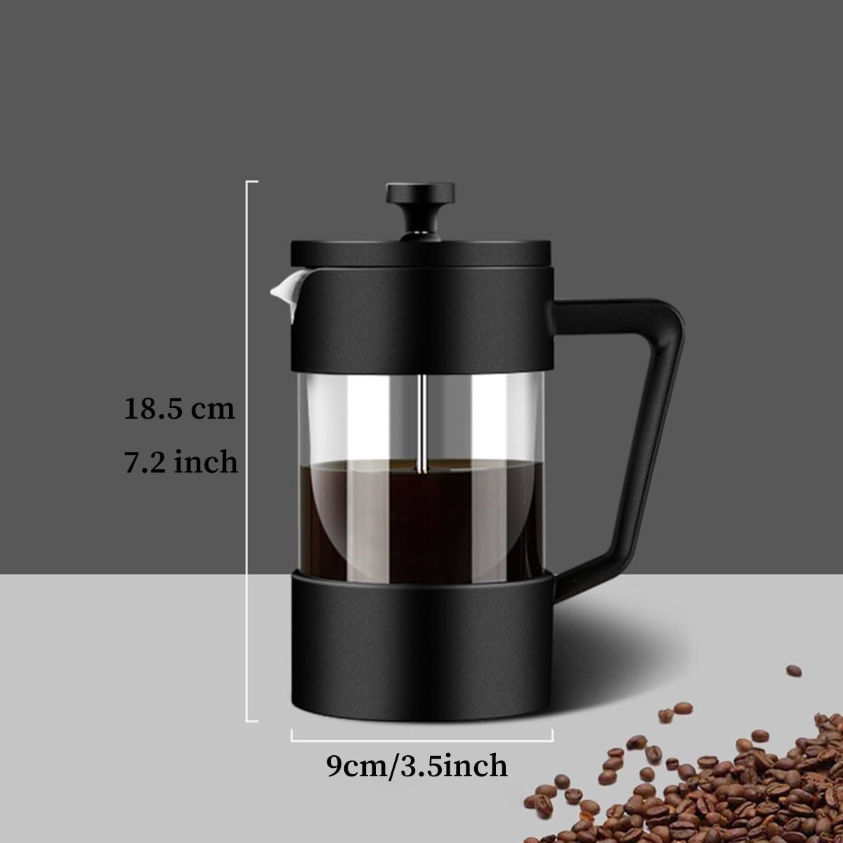 Ekspres Do Kawy Typu French Press, Ekspres Do Kawy Typu French Press Z 3-poziomowym Systemem Filtrów, Stal Nierdzewna, Odporne Na Zimno I Ciepło Szkło Borokrzemianowe(750ml)