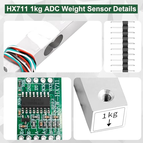AYWHP 2PCS HX711 ADC Wagezelle 1kg Gewichtssensor Digitaler Wägezellen Gewichtssensor 1KG tragbare elektronische Küchenwaagen,Wägezellen Gewicht