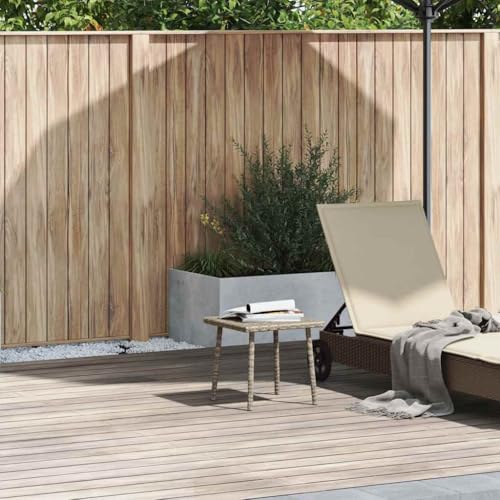 Lumanois Table Basse de Jardin rectangulaire Gris Clair résine tressée Tables de Jardin Gris,4104049