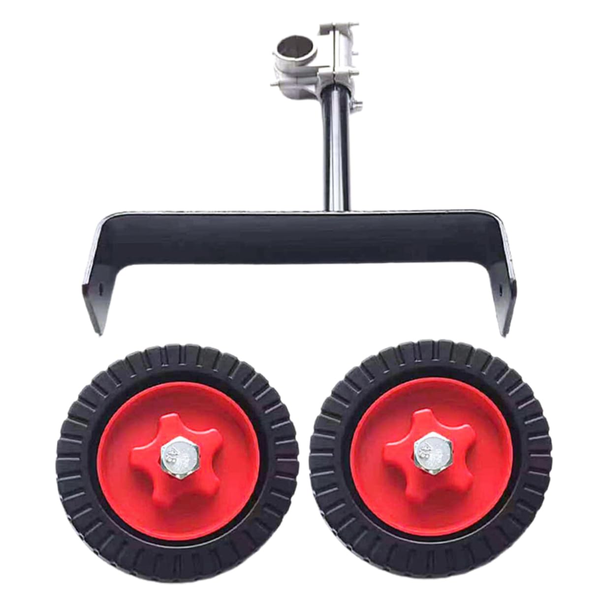 SUPVOX Ruota di Supporto per Decespugliatore, Ruote di Ricambio per Tagliaerba, Accessorio Giardino 28Mm, Altezza Regolabile, Gomma e Metallo