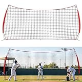 Wemily 20x10 ft Barricade Backstop Net for Sports Training, Portable Multi-Sport Practice Net with Carry Bag, Ball Barrier Net for Baseball, Softball, Soccer, Baseball, Lacrosse, Tennis