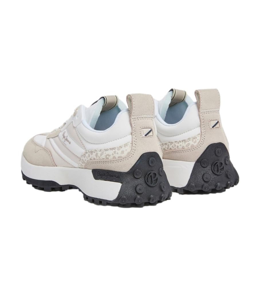 Pepe Jeans Zapatillas de Piel Lucky Print Blanco